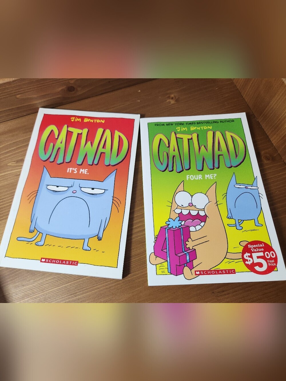 Scholastic Catwad Book Set Duo Softback It's Me. And Four Me? Jim Benton
